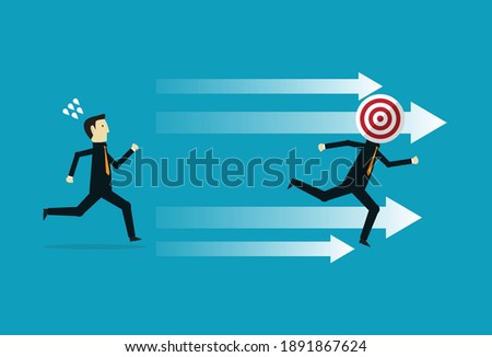 Competitive with business target, Vector illustration in flat style