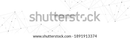 Website header or banner design with abstract polygonal background and connecting dots and lines. Global network connection. Digital technology with plexus background and space for your text Royalty-Free Stock Photo #1891913374