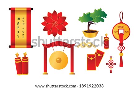 Chinese new year set logo vector