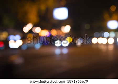 night road. colorful bokeh blurred abstract background
