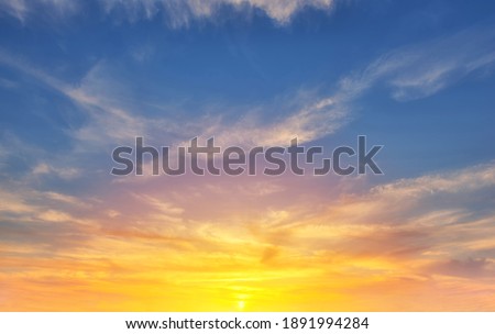 The sky with cloud beautiful Sunset background.