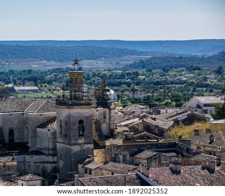 Uzès, city of Gard in the Occitanie region, France. Royalty-Free Stock Photo #1892025352