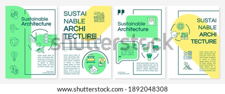 Sustainable architecture and building brochure template. Flyer, booklet, leaflet print, cover design with linear icons. Vector layouts for magazines, annual reports, advertising posters Royalty-Free Stock Photo #1892048308