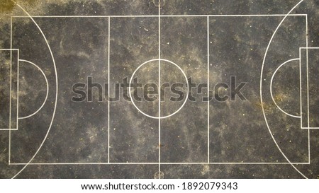 Top View, Bird eye view of school college with basketball, soccer courts. Street sport