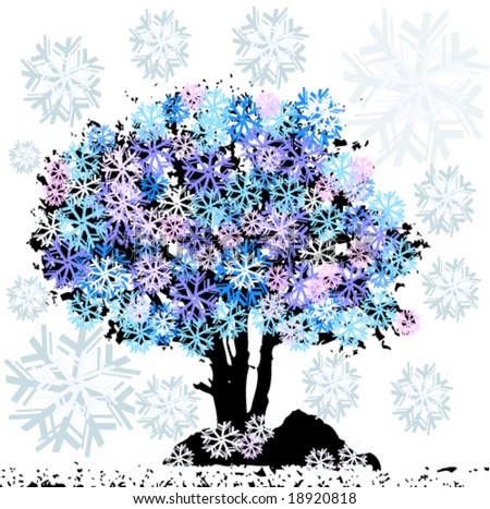 vector illustration of snow tree
