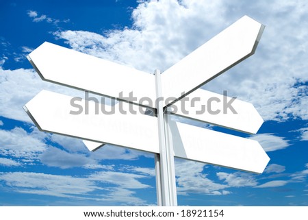 Blank Directional Sign Post