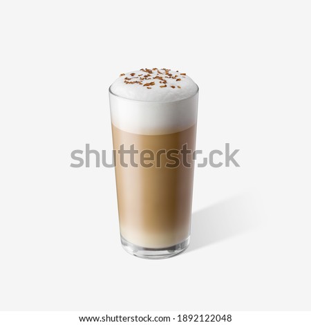 Latte in glass on white background Royalty-Free Stock Photo #1892122048