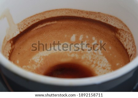 Empty coffee cup abstract picture closed up