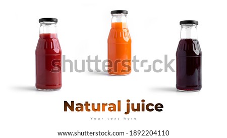 Different kinds of juice isolated on a white background. High quality photo