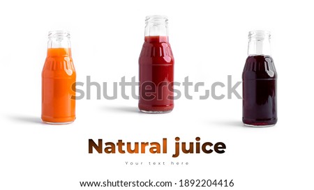 Different kinds of juice isolated on a white background. High quality photo