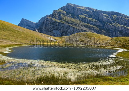 View of the so-called Dragon Lake or Drakolimni at the Tymfi mountain in Epirus, Greece Royalty-Free Stock Photo #1892235007