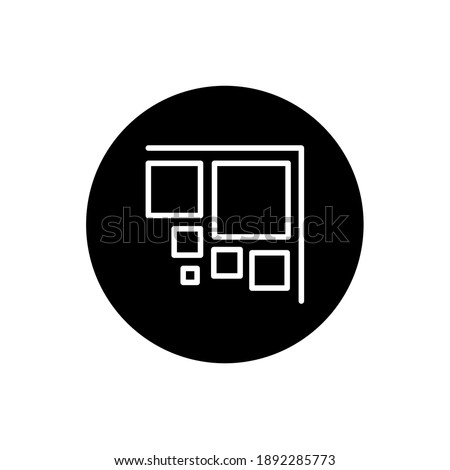 QR code icon in black circular style. QR code symbol. Vector illustration