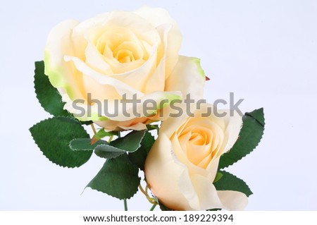 Yellow colorful textile rose closeup