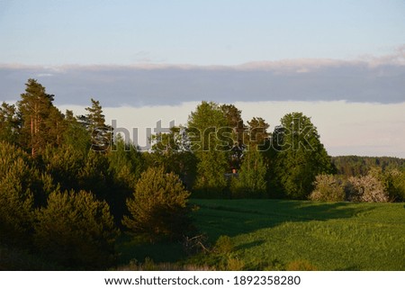  Picturesque landscape of Latvian countryside. Stock Photo