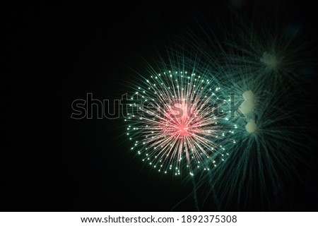 Beautiful fireworks festival light up the sky during the night