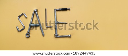 words Sale, sign with copy space, bolt. Banner