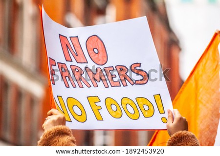 NO FARMERS NO FOOD! Protest sign in solidarity with Punjab's farmers against their exploitation