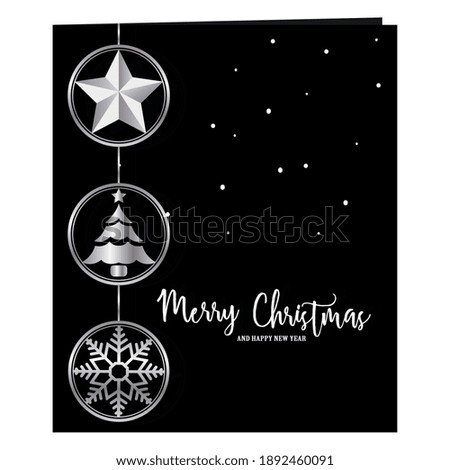 Merry christmas card with a bowtie - Vector