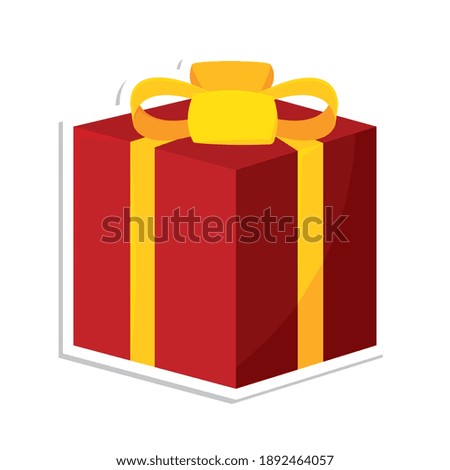 Isolated red gift box. Christmas gift - Vector