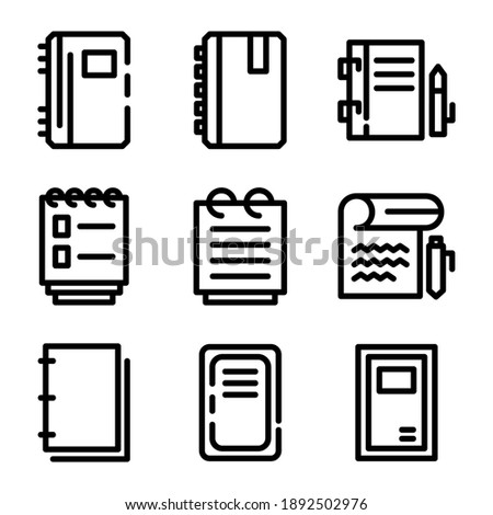 notebook icon or logo isolated sign symbol vector illustration - Collection of high quality black style vector icons
