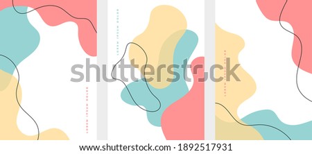 set of minimalist hand drawn fluid shapes background Royalty-Free Stock Photo #1892517931