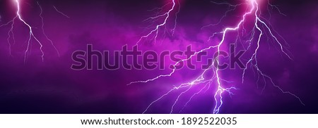 Lightning, thunder cloud dark cloudy sky Royalty-Free Stock Photo #1892522035