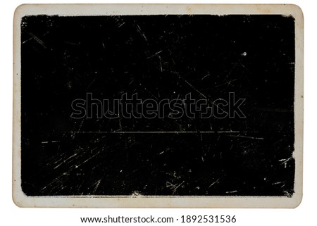 Dusty and grungy photo paper texture and surface. Abstract dirty or scratch aging effect. Use for overlay photo paper frame effect for vintage grunge design. Clipping patch