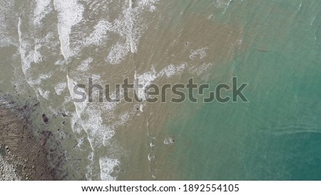 Texture Rich Low Tide Aerial Photography of the Cabo Blanco Coastline in Tropical Costa Rica. Camera pointed down 90 degrees. Birds Eye View Drone