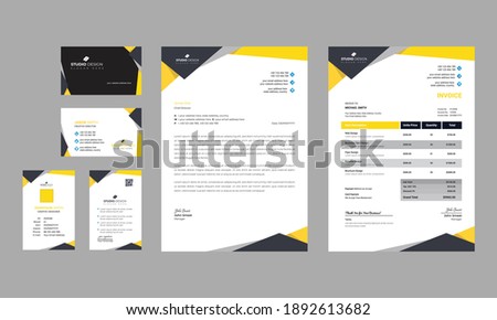 corporate identity template with digital elements. Vector company style for brand book and guideline. Royalty-Free Stock Photo #1892613682