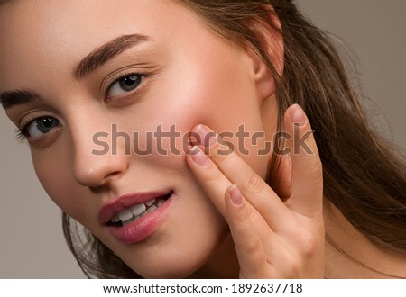 Beautiful woman face beauty healthy skin face female young model close up