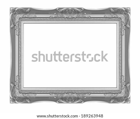 Silver picture  frame isolated on white background.