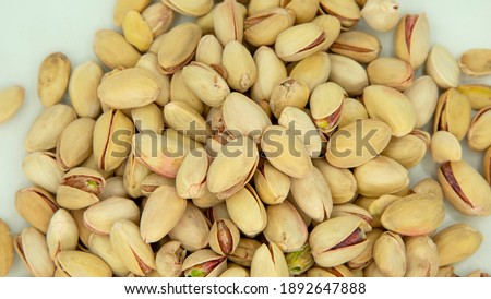 Pistachios Pista Nuts Decorated Green Leaves Stock Photo.