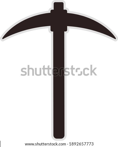 Flat Pickaxe Household Tool Concept Illustrated Icon 