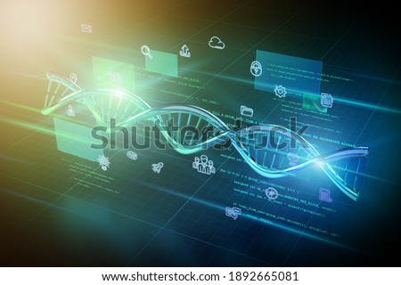 View of a DNA abstract background illustration - 3d rendering