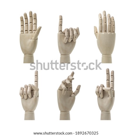 Business and design concept - Mannequin Hand on White Background