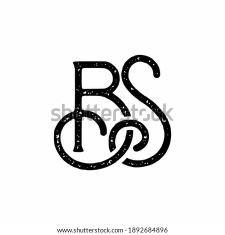 Vintage fonts of BS initial letter vector logo template
