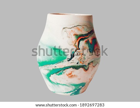 Ceramic vase with white background picture