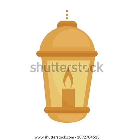 Candle in lantern design, Fire flame candlelight light spirituality burn and decoration theme Vector illustration
