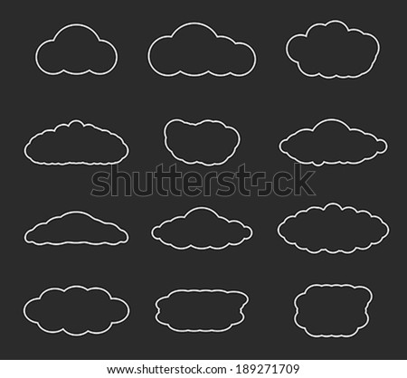 Flat design cloudscapes collection. Vector illustration
