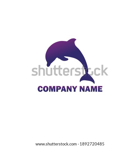 logo icon dolphin with beautiful purple gradations