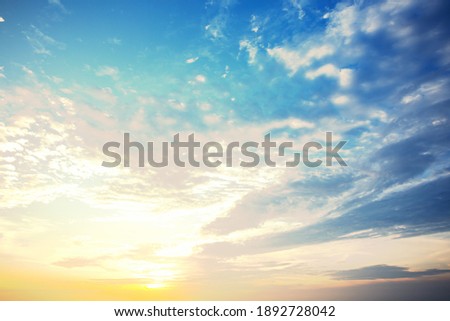sky Shine new day Path to Heaven Natural colors Evening, sheet structure design, World Environment Day,New Year 2022, celebration dawn bright, ecology atmosphere, sky  Colorful cloudy   Royalty-Free Stock Photo #1892728042