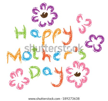 handwritten crayons mothers day card