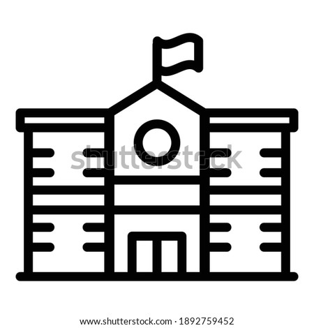 School icon. Outline school vector icon for web design isolated on white background