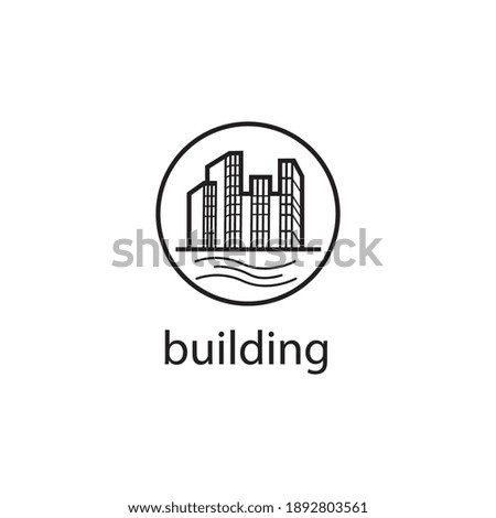 abstract building vector illustration line logo circle design template