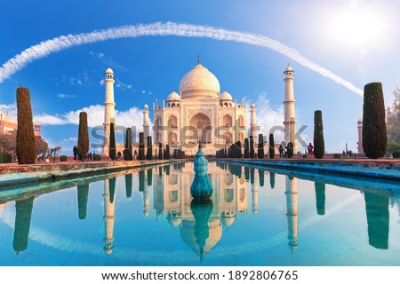 Beautiful Taj Mahal, Agra, Uttar Pradesh, India Royalty-Free Stock Photo #1892806765
