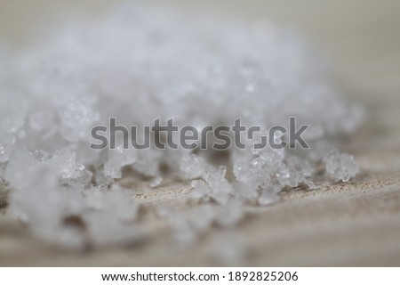 some salt poured on the table macro photo