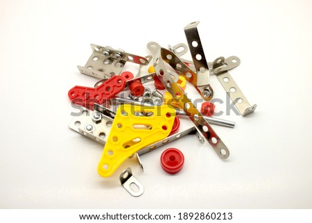 Various car parts and accessories, isolated on white background