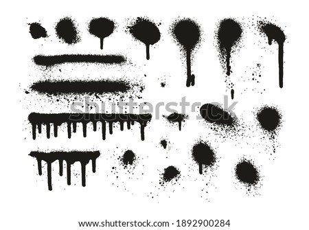 Spray Paint Elements Mix Of Lines And Drips And Backgrounds High Detail Abstract Vector Background Lines Drips Mix Set  Royalty-Free Stock Photo #1892900284