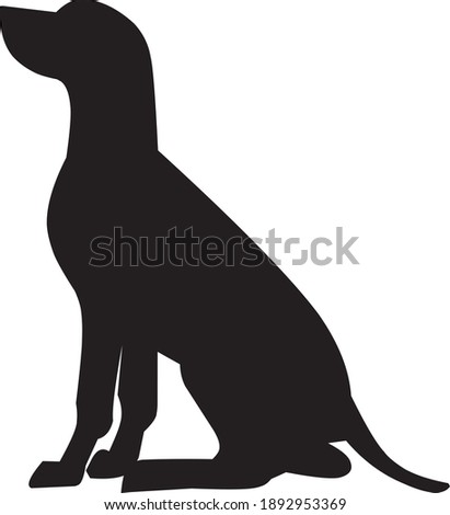 silhouette dog on white background. vector eps 10