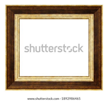 Vintage golden and brown frame isolated on a white background